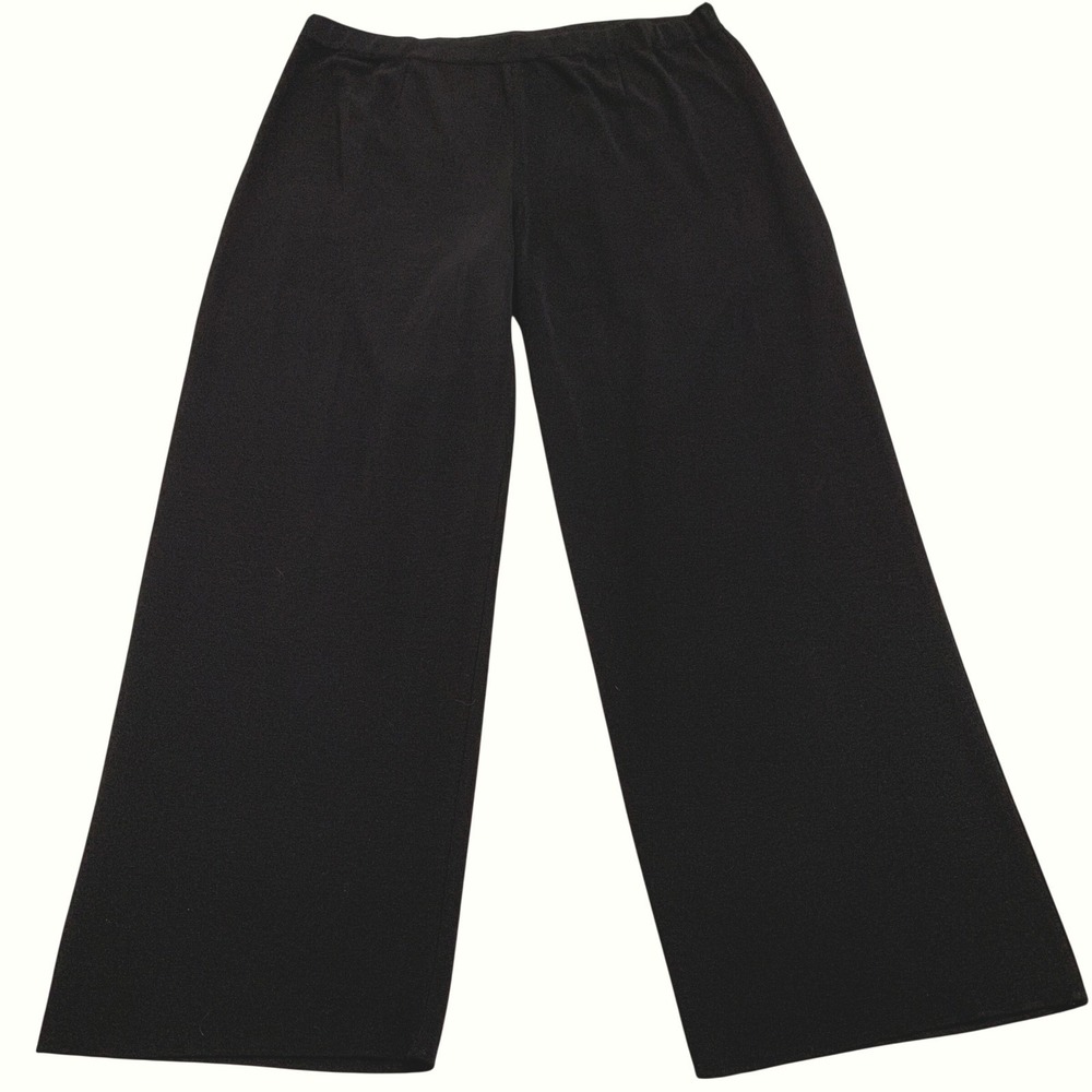 Misook Wide Leg Knit Pants Women's Plus 3X Black Pull On High Rise Professional